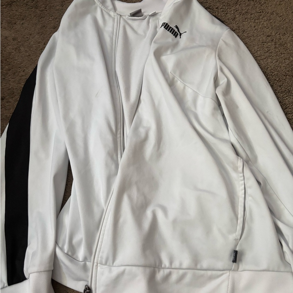 Puma White and Black Sports Jacket
